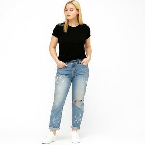 2/$30 Nasty Gal High Rise Button Fly Distressed Boyfriend Jeans 28 #A0494 TRB3